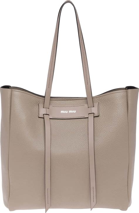 Miu Miu Pebbled Leather Shopper 